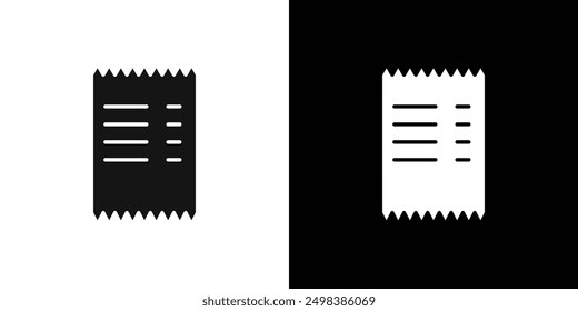 Receipt icon flat line symbol set.