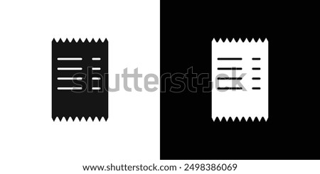 Receipt icon flat line symbol set.