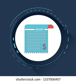 Receipt icon in a flat style isolated on a white background.