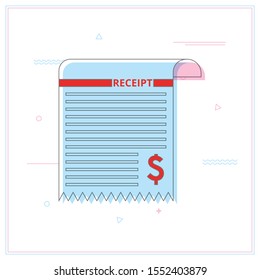 Receipt icon in a flat style isolated on a white background.