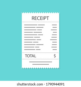 Receipt icon flat style simple design 