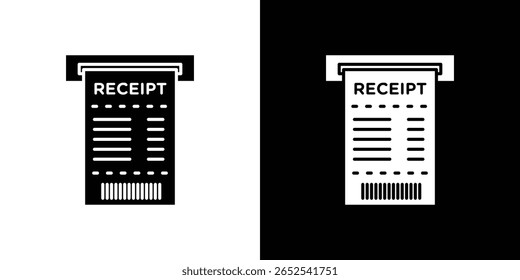 Icono del Comprobante en versión plana sobre fondo blanco y negro