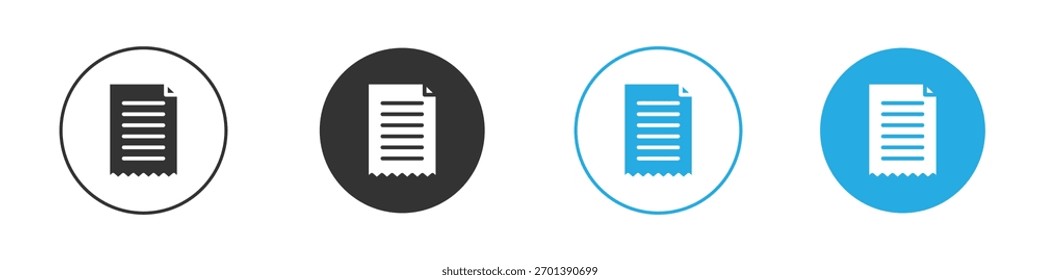 Receipt icon. Graphic icon design template