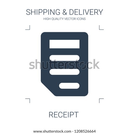 receipt icon. high quality filled receipt icon on white background. from shipping delivery collection flat trendy vector receipt symbol. use for web and mobile