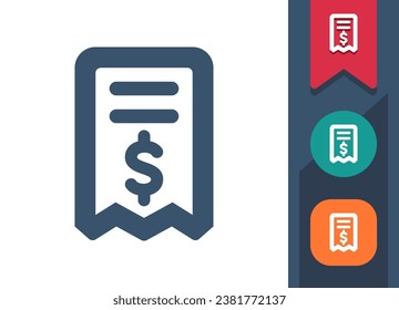 Receipt Icon. Invoice, Bill. Professional, pixel perfect vector icon.