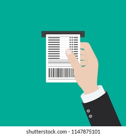 Receipt icon. Invoice sign. Bill atm template or restaurant paper financial check. Vector illustration.