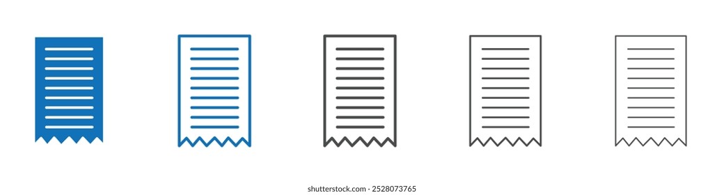 Receipt icon Isolated flat vector in outline