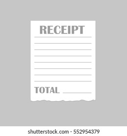 Receipt icon isolated on a gray background