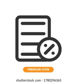 receipt icon isolated on white background. for your web site design, logo, app, UI. Vector graphics illustration and editable stroke. EPS 10.