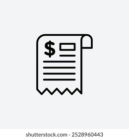 Receipt icon isolated on the white background.
