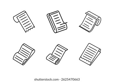 receipt icon line art vector illustration