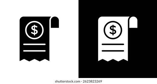 Ícone de recibo para design de interface do usuário do aplicativo móvel da Web de logotipo.
