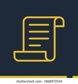 Receipt icon, outline vector illustration.
