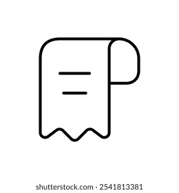 Receipt icon Outline vector for web ui