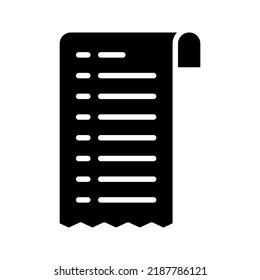 Receipt icon. Payment and bill invoice sign. vector illustration