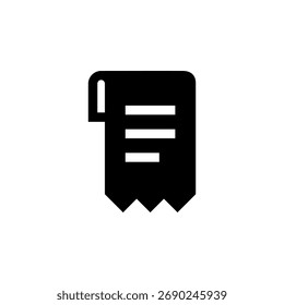 Receipt Icon for Payment and Purchase Record