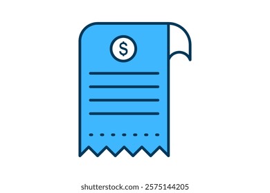 Receipt icon. icon related to Payment. suitable for web site, app, user interfaces, printable etc. flat line icon style. simple vector design editable