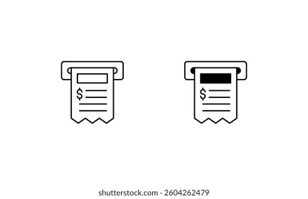 Receipt icon set line and glyph vector illustration