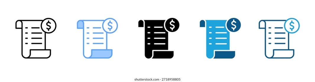 Conjunto de iconos de Comprobante colección de estilos múltiples