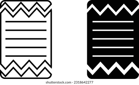 Receipt icon sheet, simple trendy flat style line and solid Isolated vector illustration on white background. For apps, logo, websites, symbol , UI, UX, graphic and web design. EPS 10.