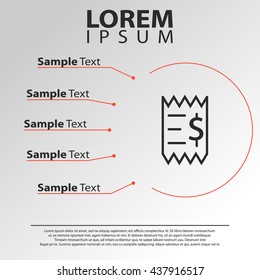 receipt icon. shopping checkout infographics template