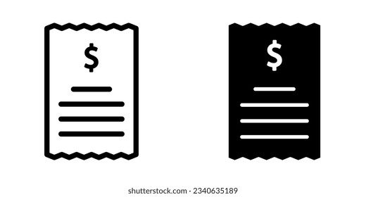 Receipt icon. sign for mobile concept and web design. vector illustration