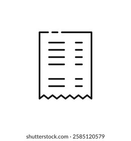 Receipt icon. simple thin line vector icon