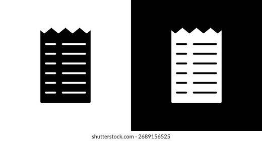 Símbolo de icono de Comprobante. Símbolo plano simple sobre fondo en blanco.