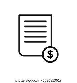Receipt icon Thin line art isolated