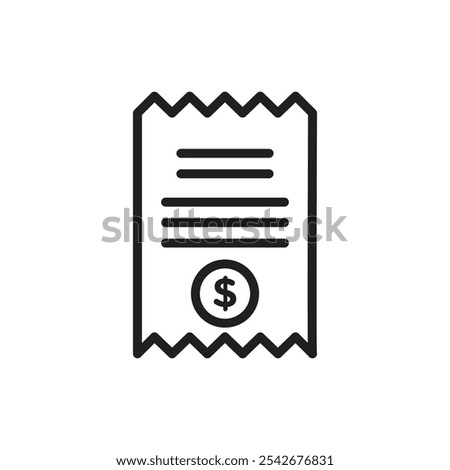 Receipt icon Thin line art isolated