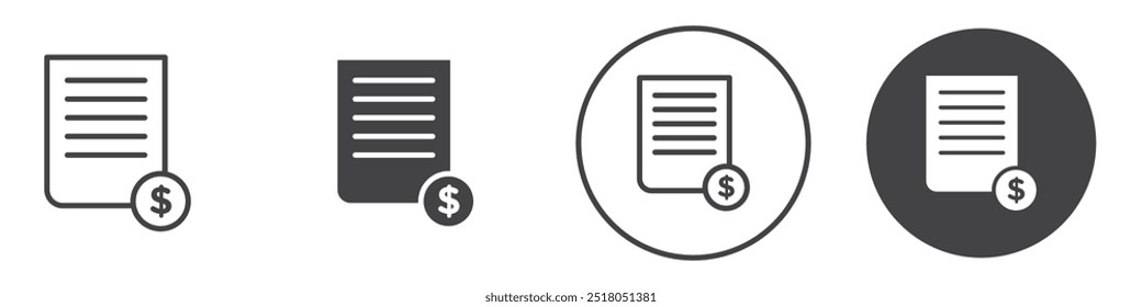 Receipt icon thin line illustration