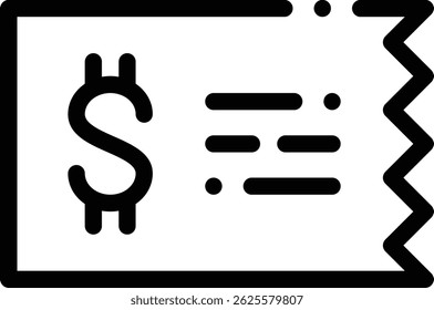 receipt icon. Thin Linear Style Design Isolated On White Background
