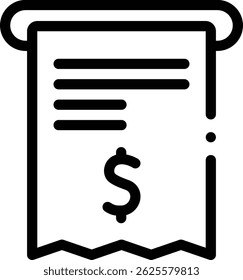 receipt icon. Thin Linear Style Design Isolated On White Background