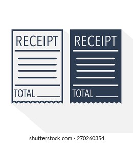 Receipt icon. Vector illustration