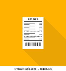 Receipt icon. Vector illustration.
