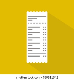 Receipt icon. Vector illustration.