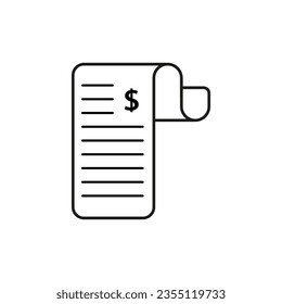 Receipt icon. Vector illustration. EPS 10.