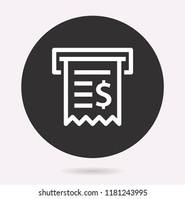 Receipt icon. Vector illustration isolated. Simple pictogram for graphic and web design.
