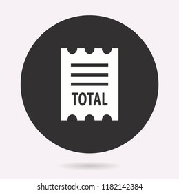 Receipt icon. Vector illustration isolated. Simple pictogram for graphic and web design.