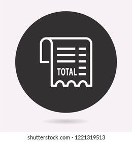 Receipt icon. Vector illustration isolated. Simple pictogram for graphic and web design.