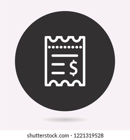 Receipt icon. Vector illustration isolated. Simple pictogram for graphic and web design.