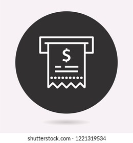 Receipt icon. Vector illustration isolated. Simple pictogram for graphic and web design.