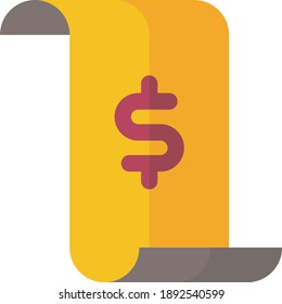 receipt icon vector illustration on white background, receipt  icon, logo receipt, logo business
