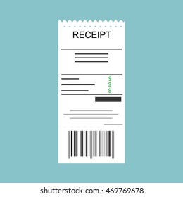 Icono de recepción. Ilustración vectorial, concepto de pago de facturas. Pago de facturas de servicios públicos, bancos, restaurantes y de otro tipo. Entrega o recepción de factura.
