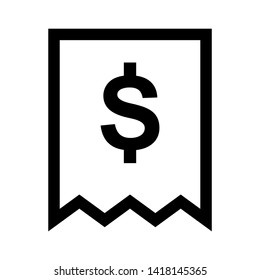 receipt icon. Vector illustration style white background. Designed for web and software interfaces. - Vector