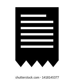 receipt icon. Vector illustration style white background. Designed for web and software interfaces. - Vector