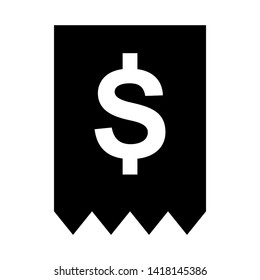 receipt icon. Vector illustration style white background. Designed for web and software interfaces. - Vector
