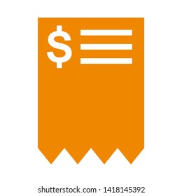 receipt icon. Vector illustration style white background. Designed for web and software interfaces. - Vector