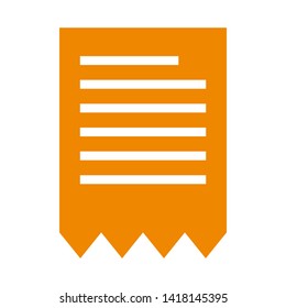 receipt icon. Vector illustration style white background. Designed for web and software interfaces. - Vector