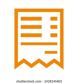 receipt icon. Vector illustration style white background. Designed for web and software interfaces. - Vector